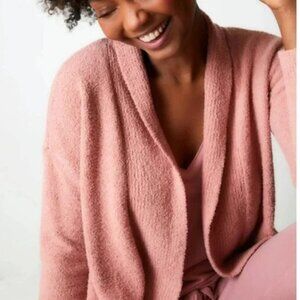 Natori Pink Serenity Sweater Comfy Cardigan Loungewear Topper Women's M
